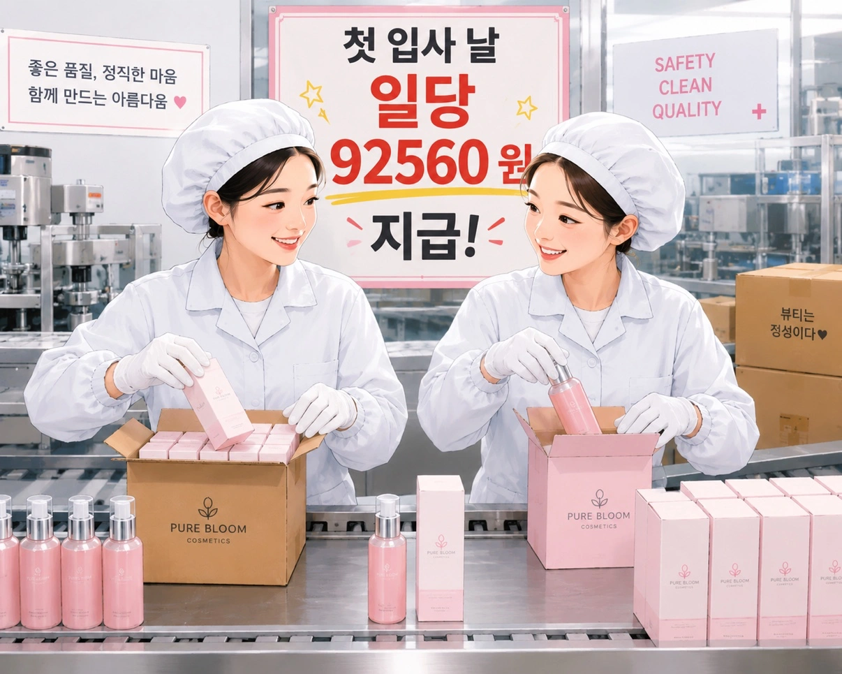 신연수역인근/10월2일 하루 일당92,560/화장품포장