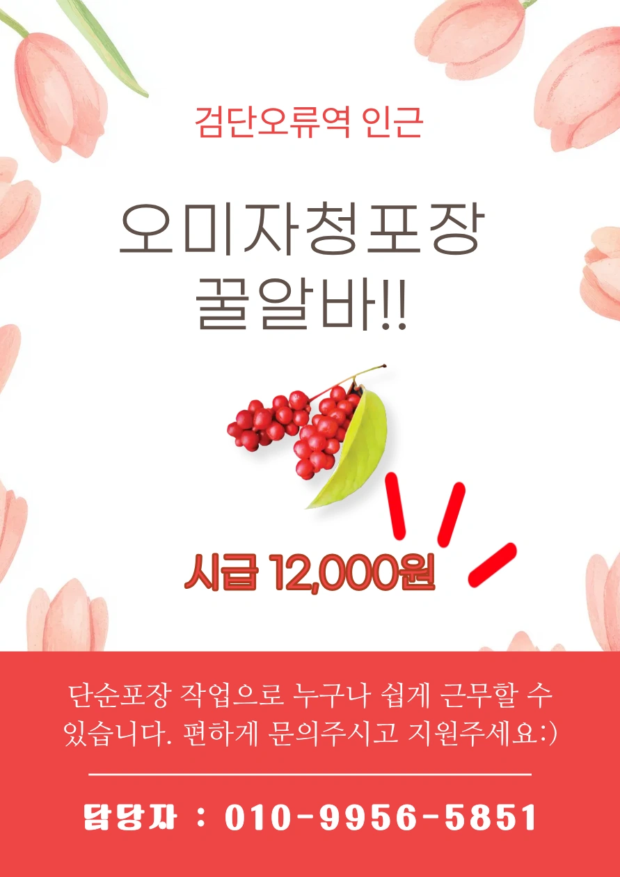 시급 12,000원 제로카페음료 단순 포장 하실분!