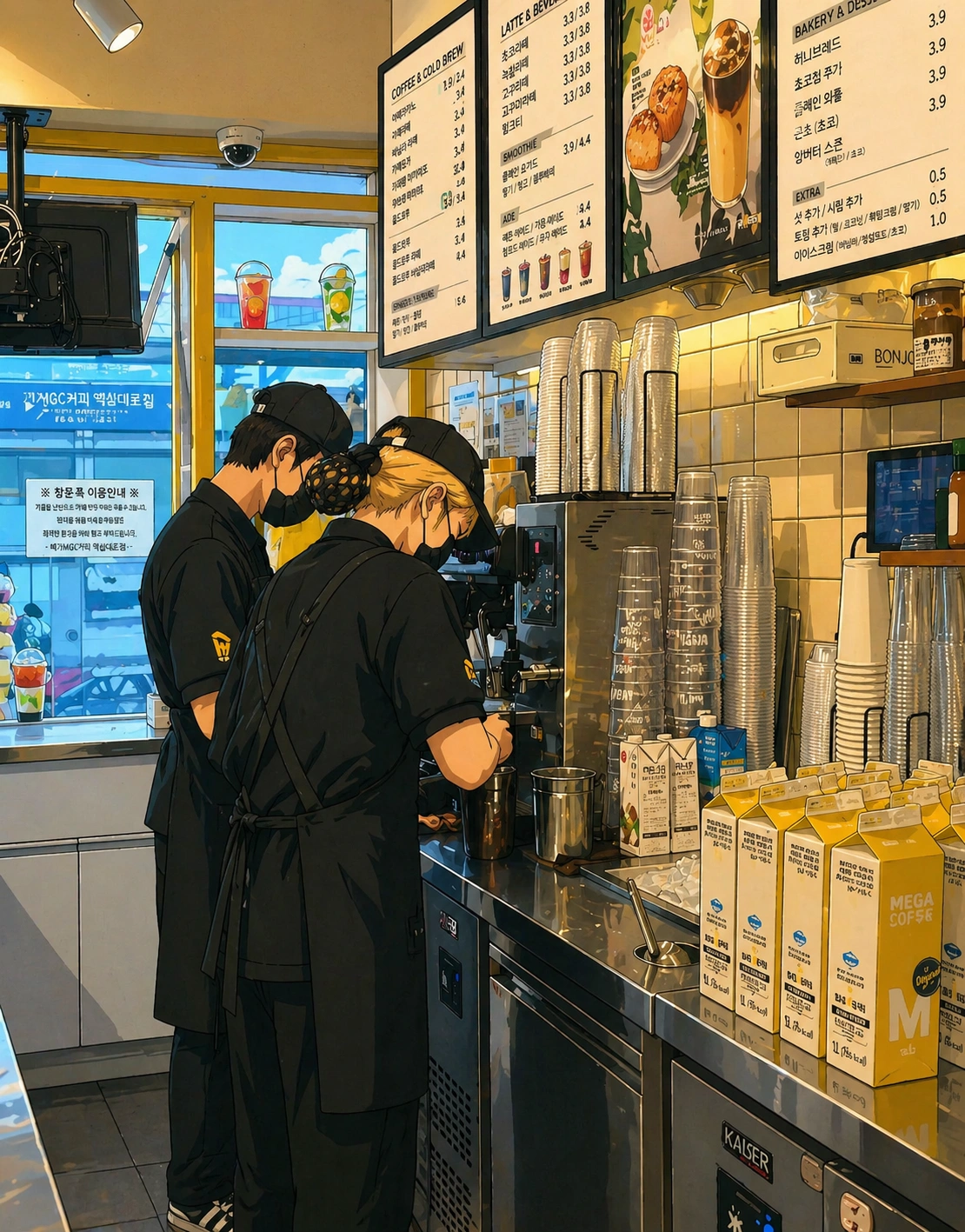 메가커피 압구정로데오역 알바구합니다.