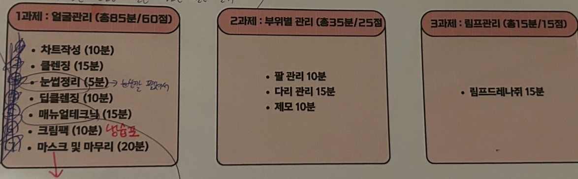피부미용실기 연습(2회),시험 당일 모델 구합니다!