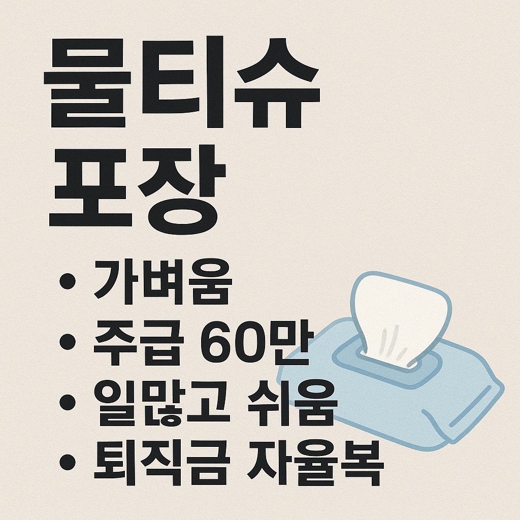 [주급60만] 단순 포장 하실분~토요일은 2번만 출근! 공고 썸네일
