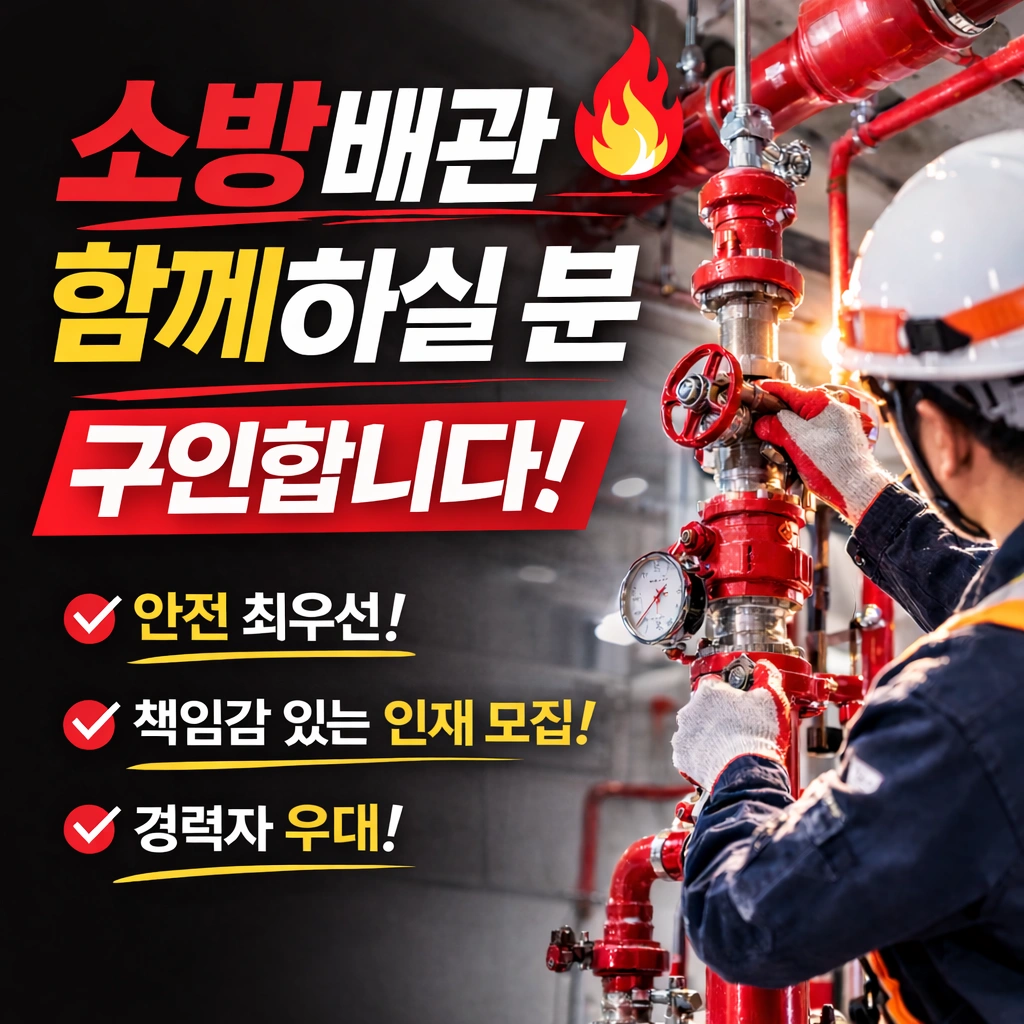 천안 삼성 소방배관 인력모집