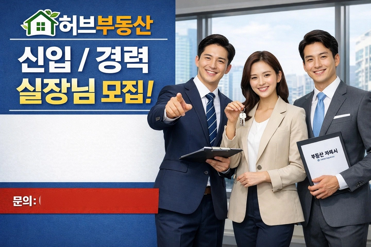 허브부동산 파트타임 및 프리랜서 실장구인
