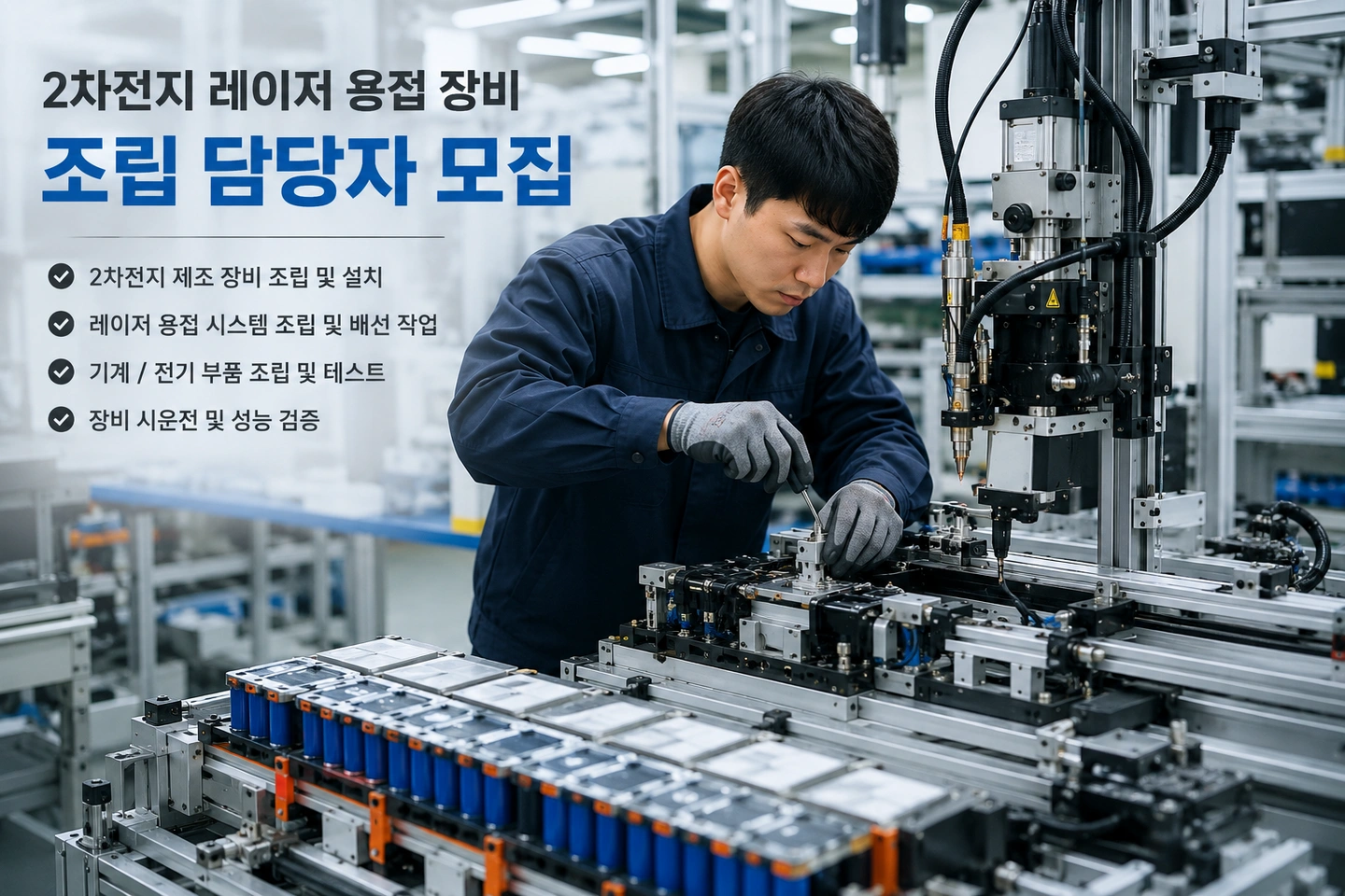 2차전지 레이저 용접 파트 단독 장비 조립