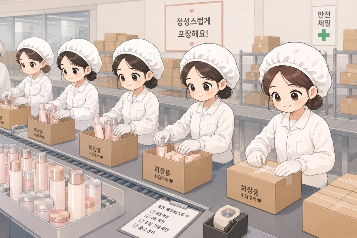 도당동/화장품포장/야간고정/초보가능