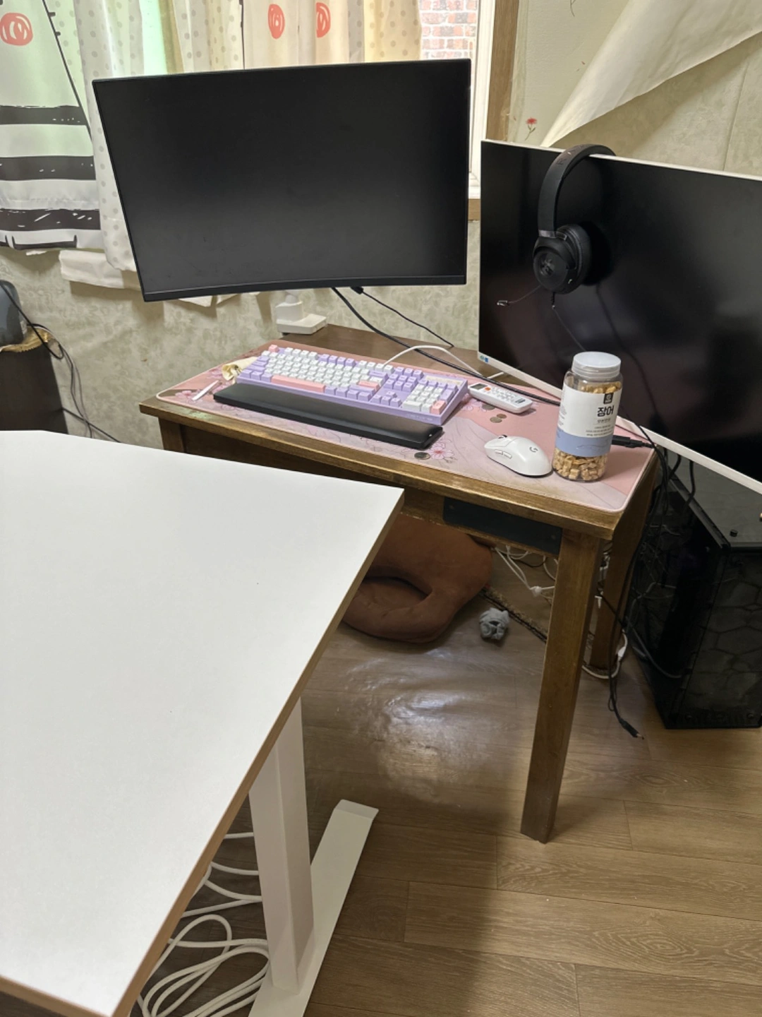 모니터암 조립하고 다시 설치 하실분
