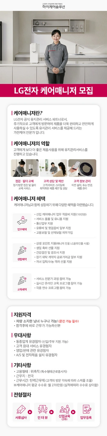 LG하이케어솔루션 케어매니저 모집