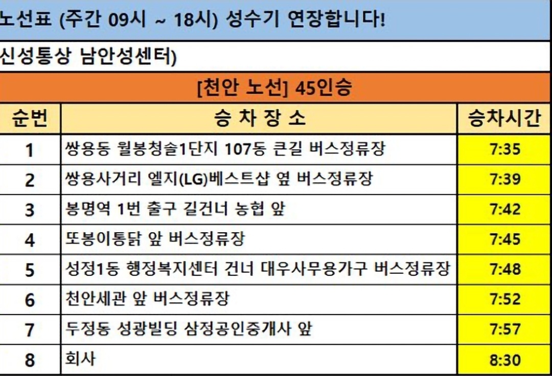 신성통상/ 내일출근 07시/09시 공고 썸네일