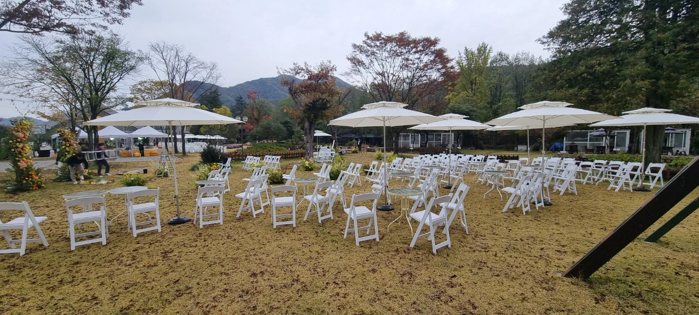 고흥박물관캠핑장 야외결혼식 행사물품세팅