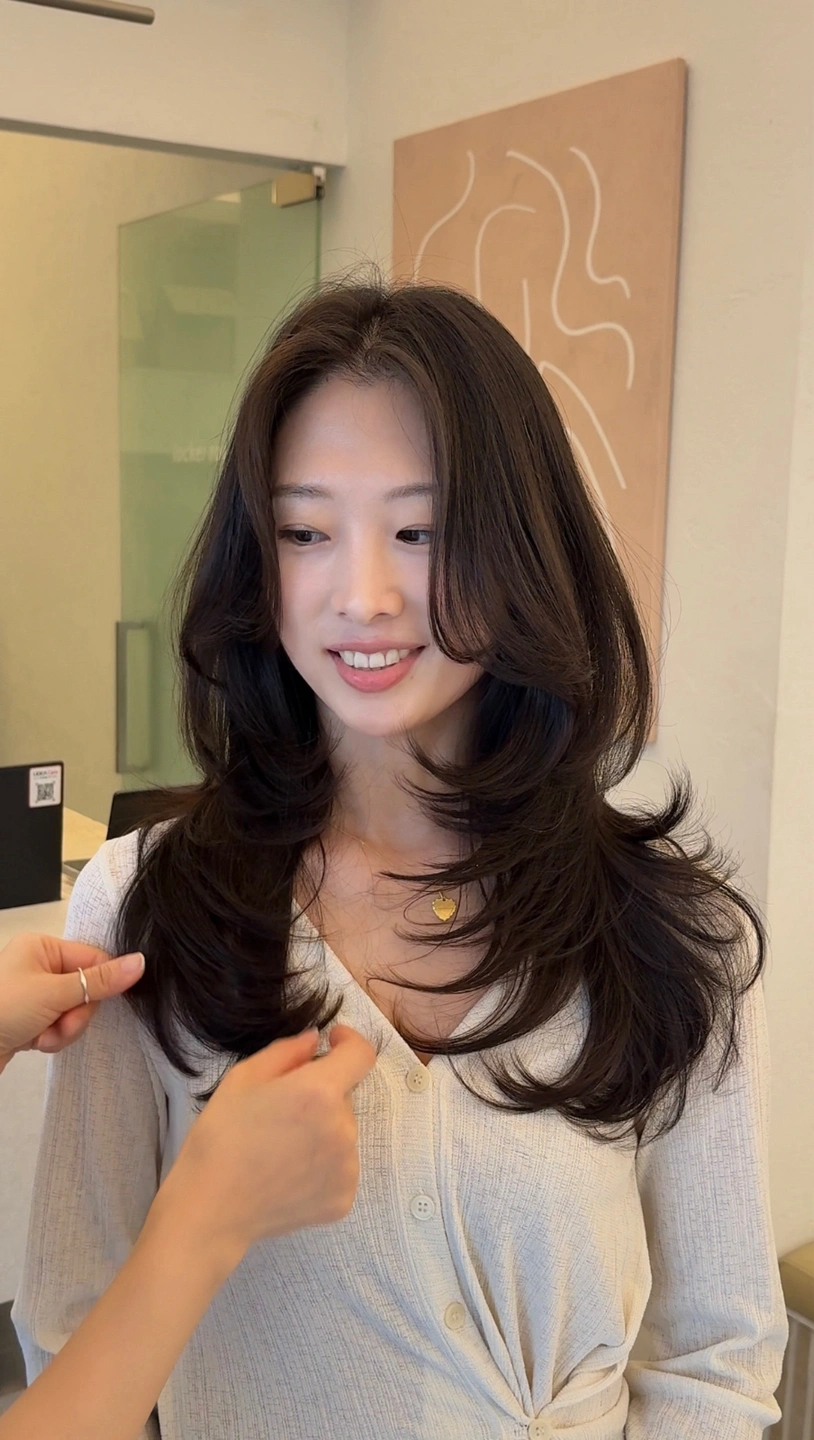 긴머리 레이어드컷 모델구해요!