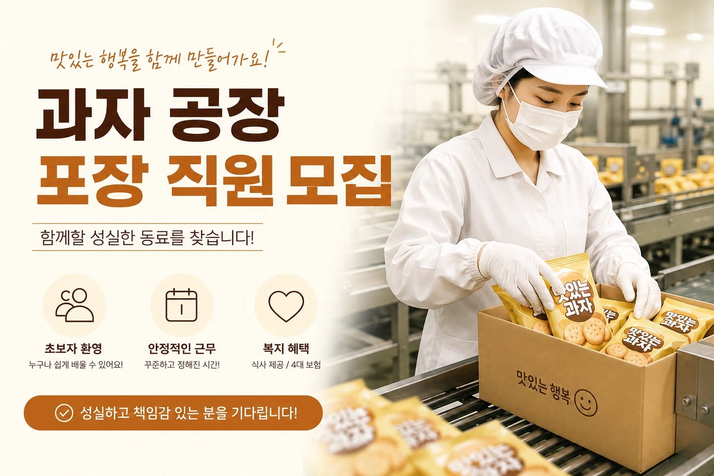초콜릿, 과자 포장 주야2교대 알바