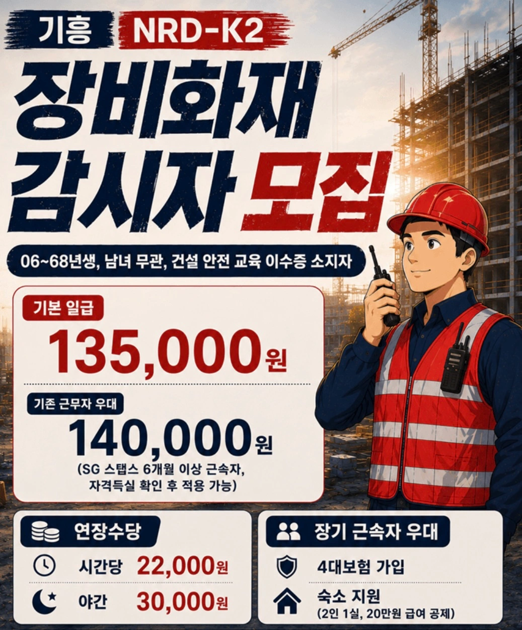 기흥 NRD-K2 화재감시자 신규자모집 연장진행중