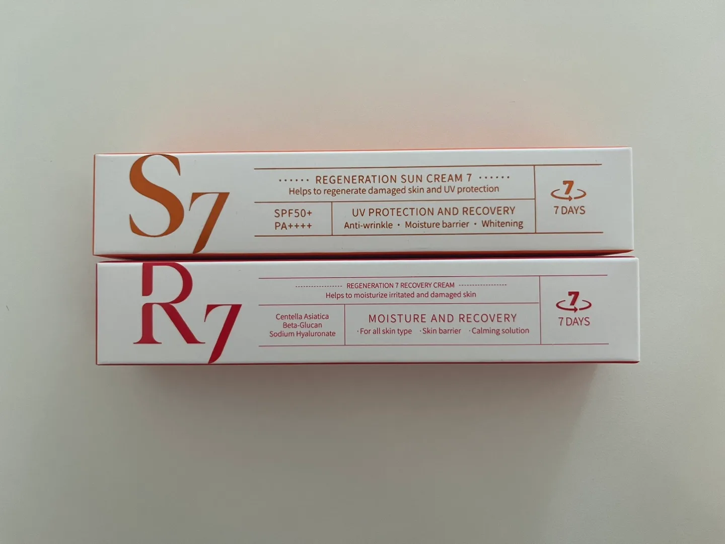 (새상품)R7 수분크림+S7 선크림 피부과화장품 일괄 팝니다