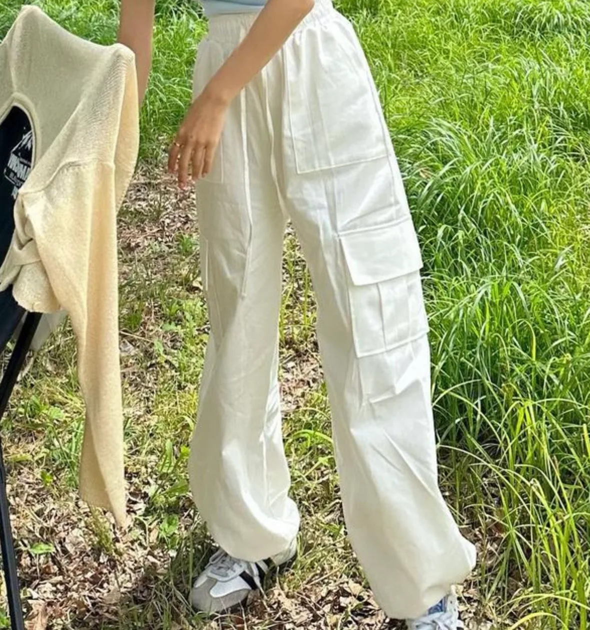 📍카고 트레이닝 팬츠(허리 밴딩. 늘어나요)