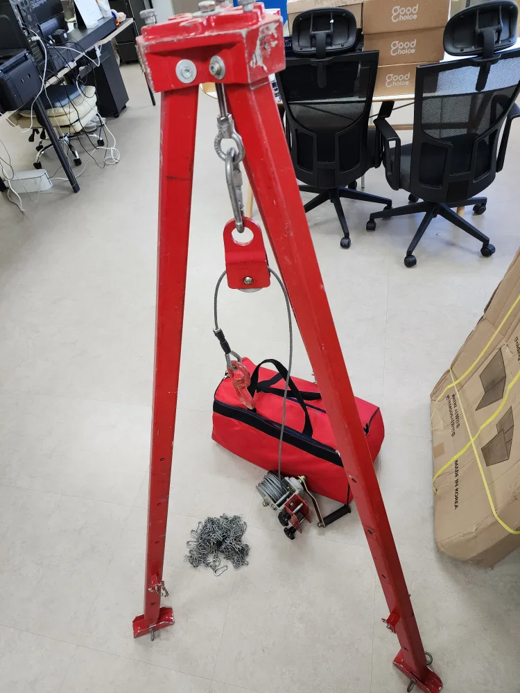 국내산 수동, 자동 겸용 구조용 삼각대 / 새제품 1세트, 중고 1세트