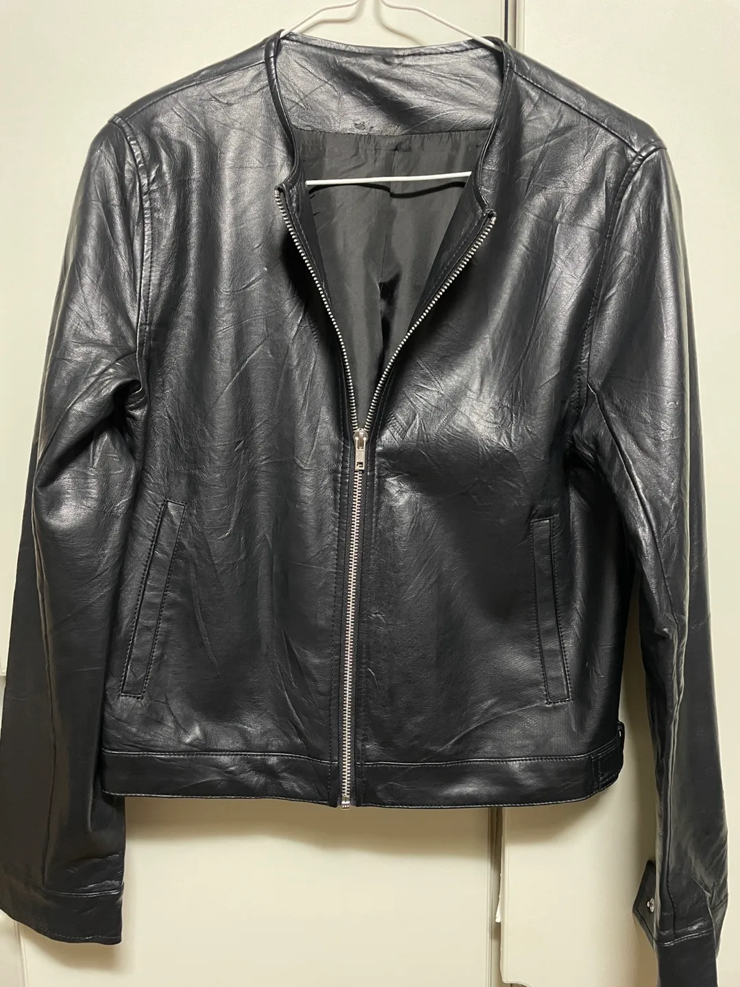 가죽 자켓 블랙 55-66