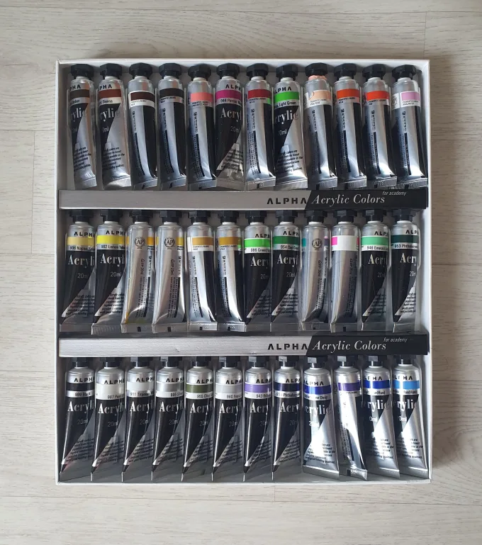 중고 알파 아크릴물감 36색