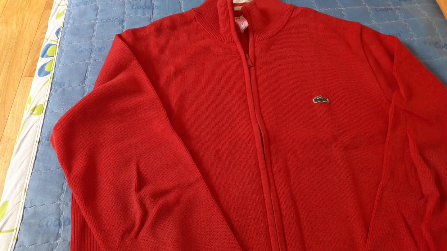 라코스테 짚업 가디건 레드 3사이즈(95) 중고