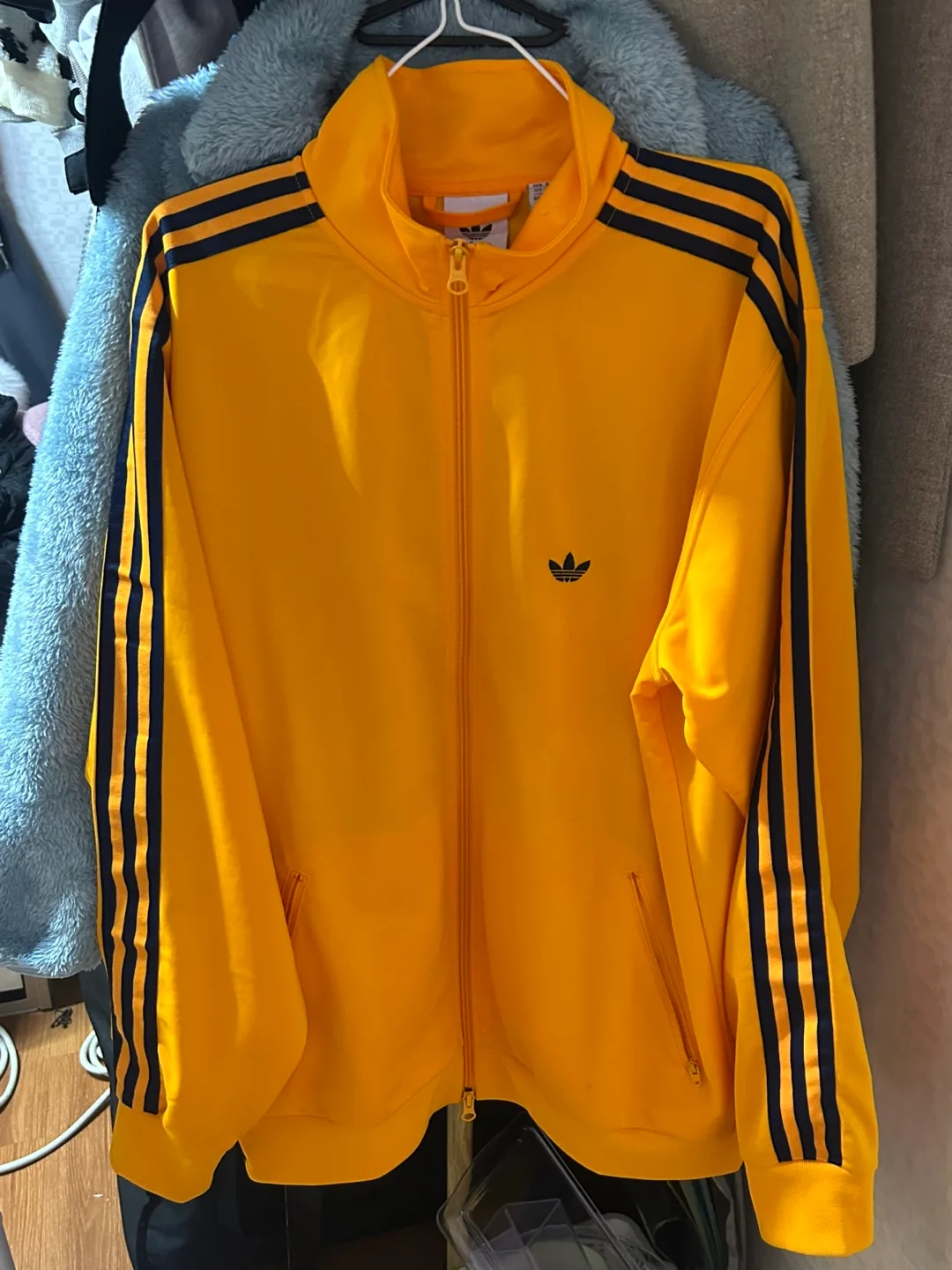 남자 BB 트랙탑 옐로우 아디다스 노랑 져지 집업 s