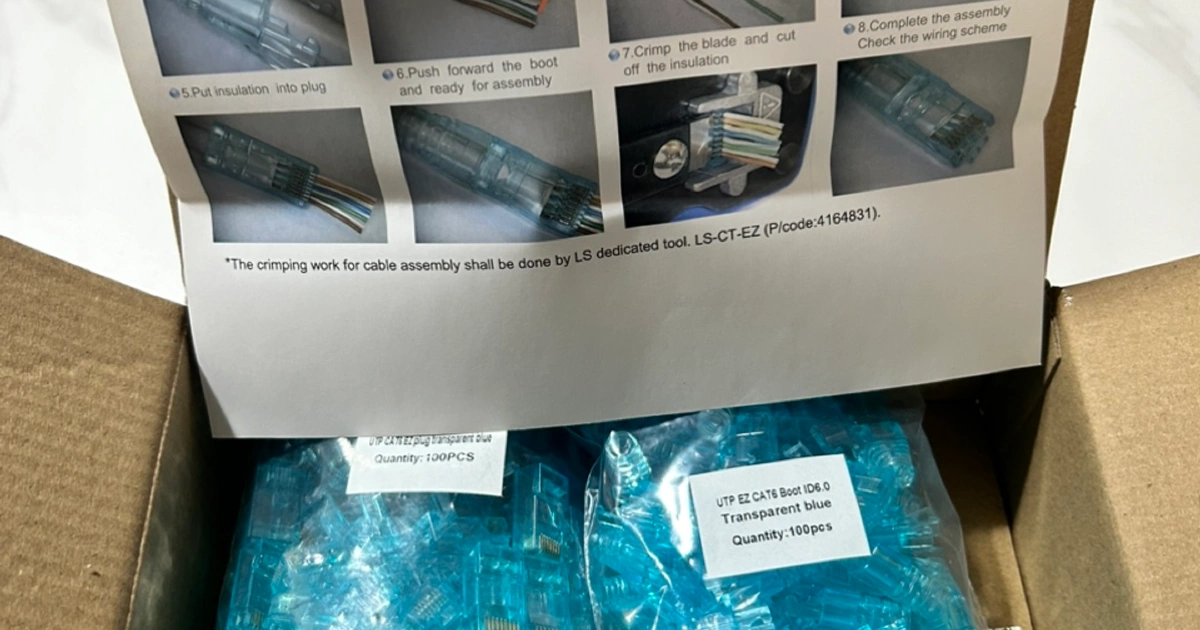 LS전선 EZ RJ45 이지 커넥터 UTP 잭 CAT6 관통형 1박스 | 진접읍 | 디지털기기 | 당근 중고거래