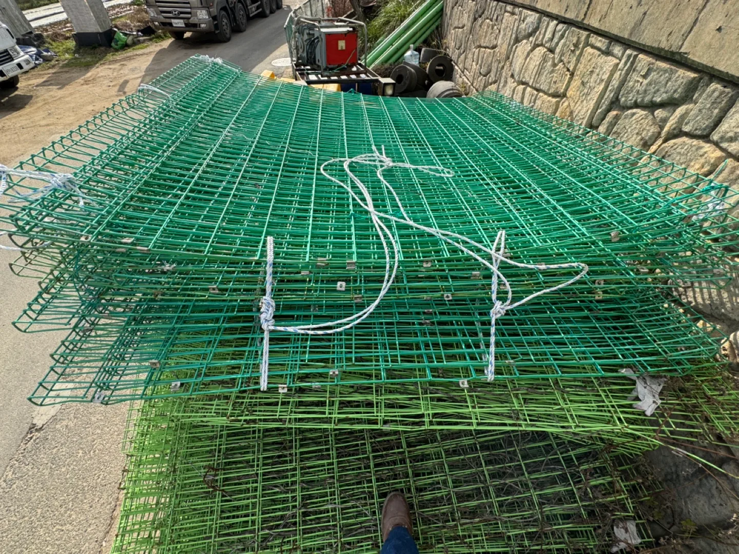 중고 휀스망,휀스 기둥 팝니다