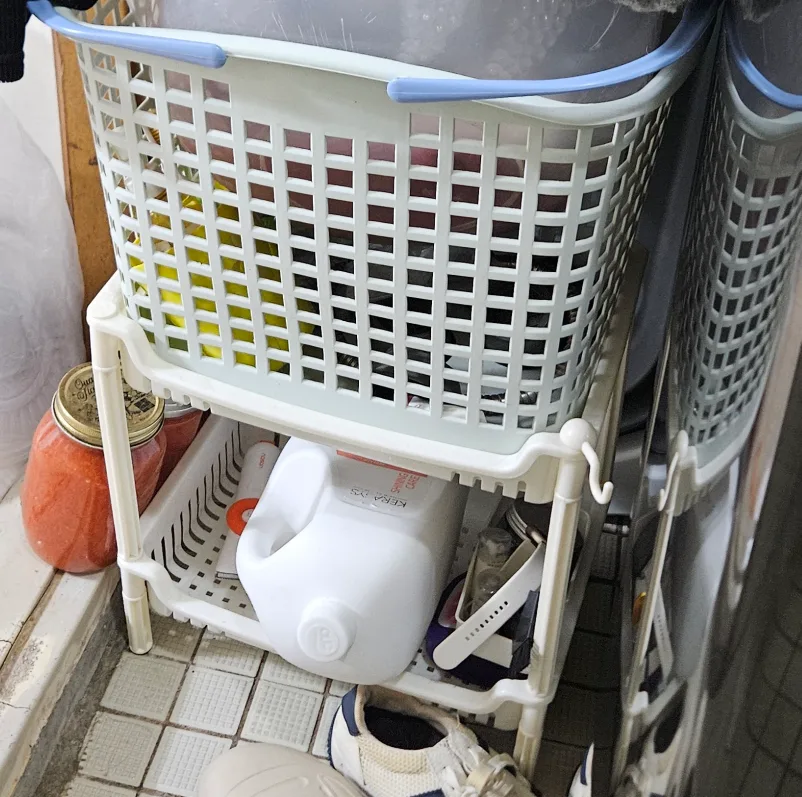 빨래바구 및 2단 수납 중고