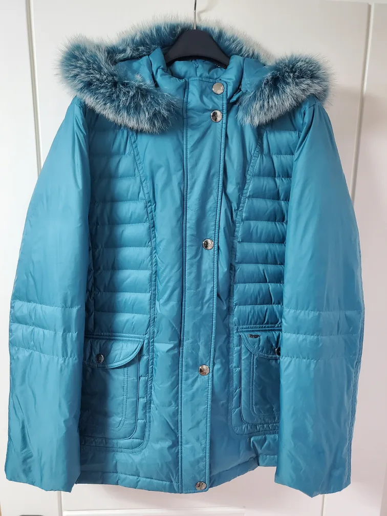 중고) 폭스 후드 경랑 다운 패딩