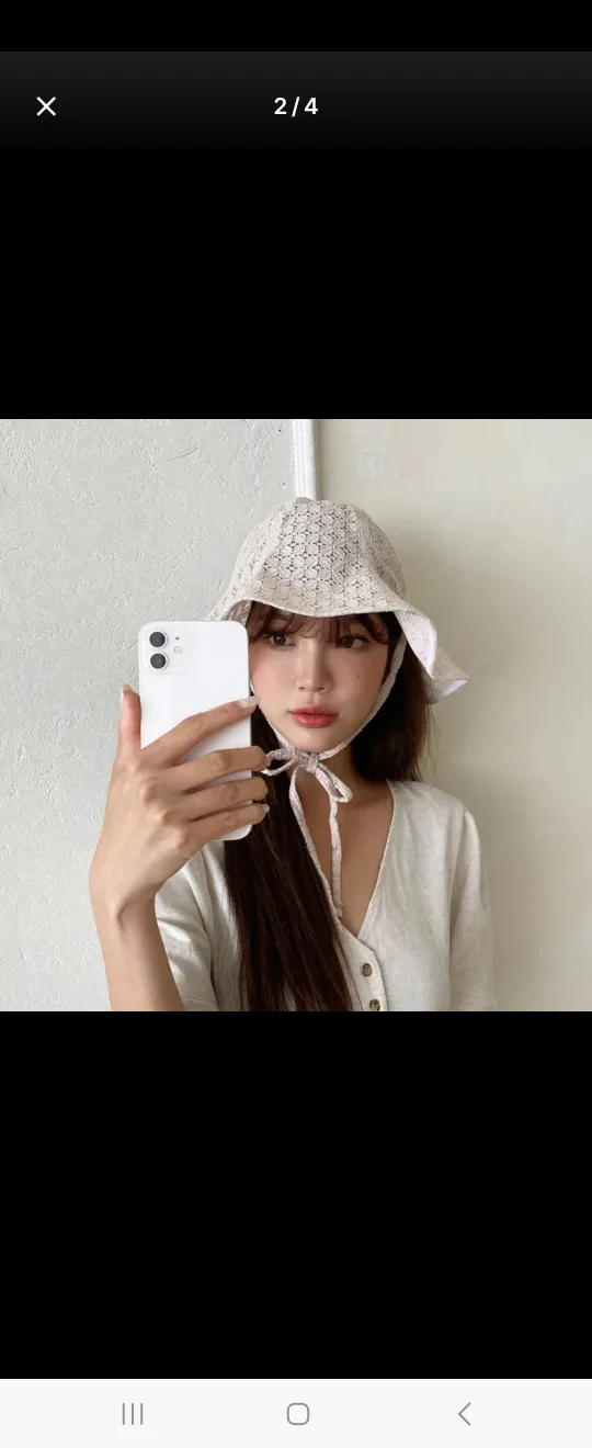 자외선차단 벙거지모자 베이지 *사진본인아니고모델