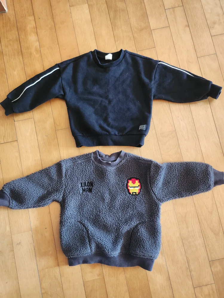 유아복 기모 상의 2벌 100 중고