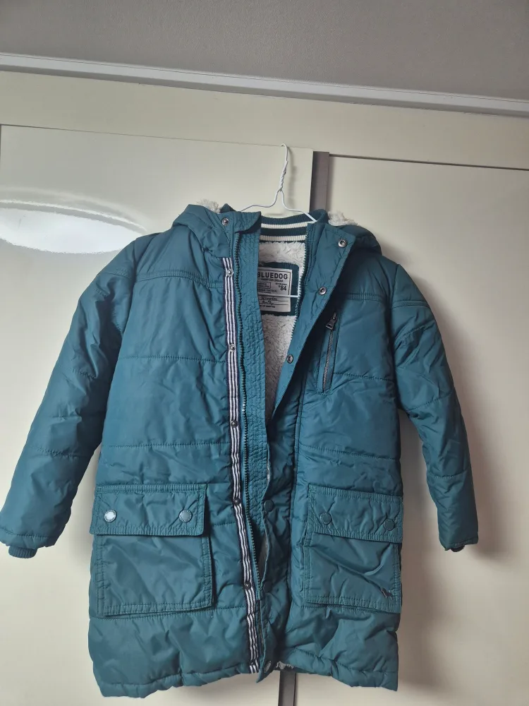 120사이즈 블루독점퍼(중고),더플코트(새상품),털조끼