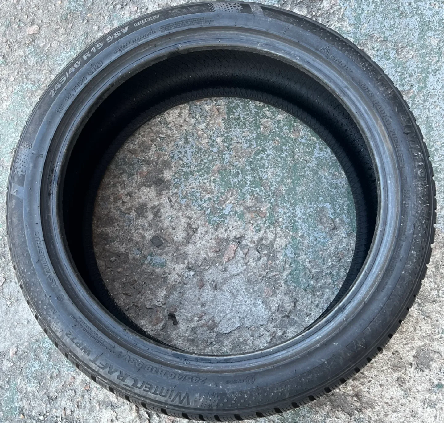 금호타이어 245/40 R19 윈터크래프트 WP72 중고타이어 4개 세트