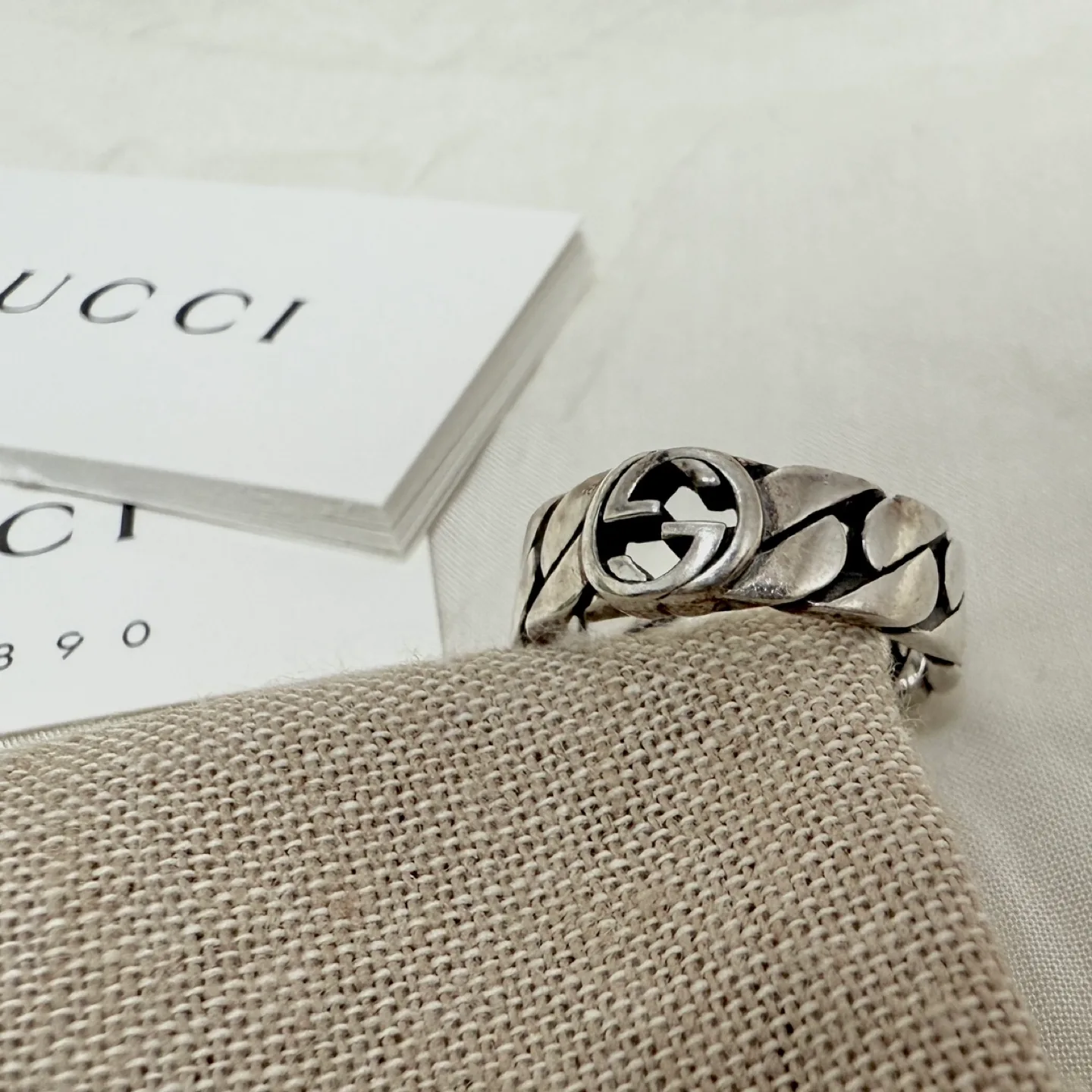 구찌 와이드 인터로킹 반지✨ 13호