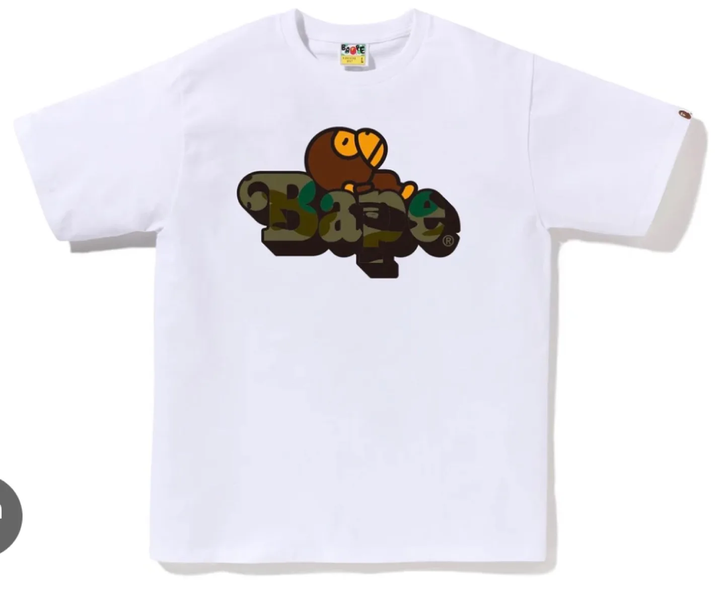 새상품) bape 베이프 카모 마일로 로고 반팔 티셔츠 반팔티