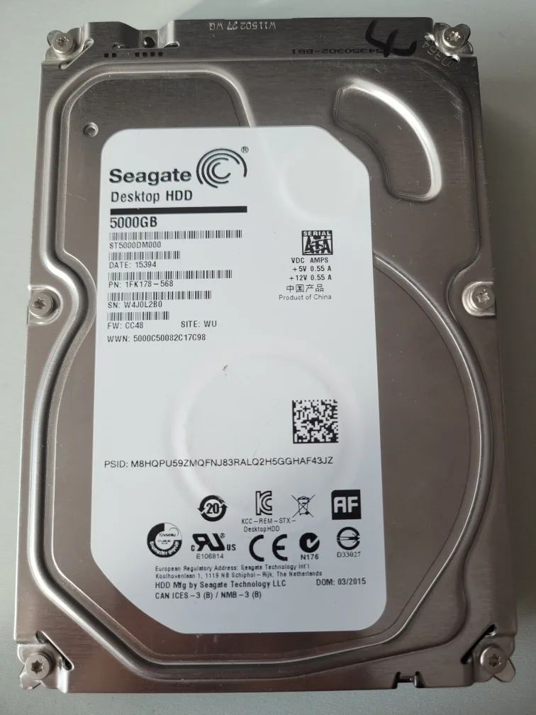 3.5인치 하드디스크 5TB 중고 씨게이트