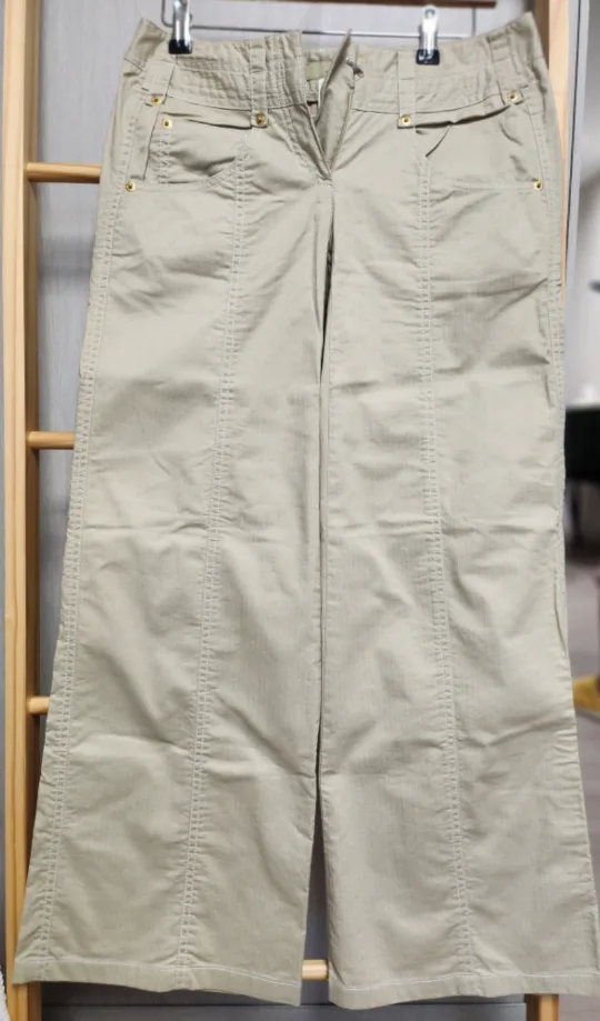 여성 와이드 면팬츠