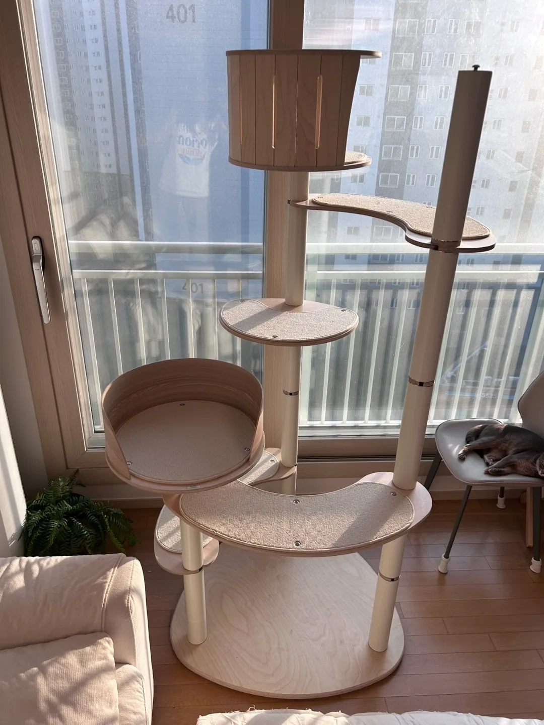 뽀떼 조약돌 캣타워 원목 고양이 스크래쳐