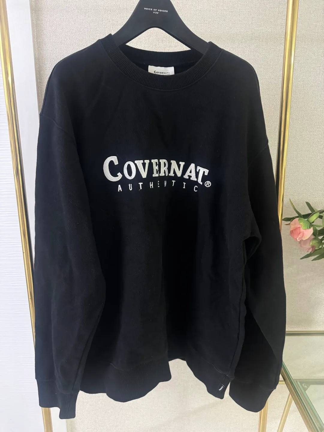 커버낫 자수 맨투맨 M 중고(가격내림)