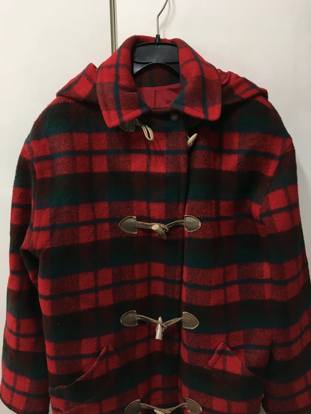 빈티지 체크 떡볶이 코트, 착용사진 있음