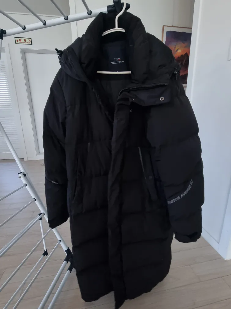 롱패딩(검정, 중고, S 사이즈)