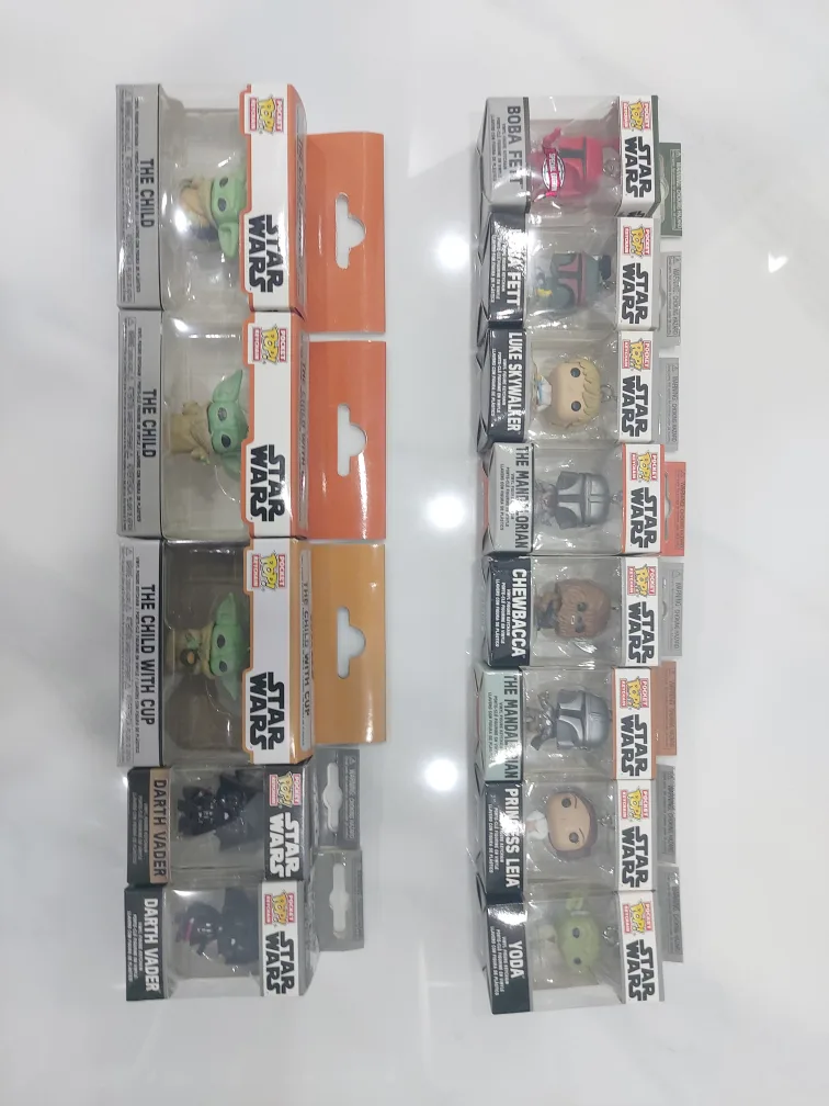 Funko Pop 스타워즈 키체인 다스베이더 만달로리안 요다 등13개