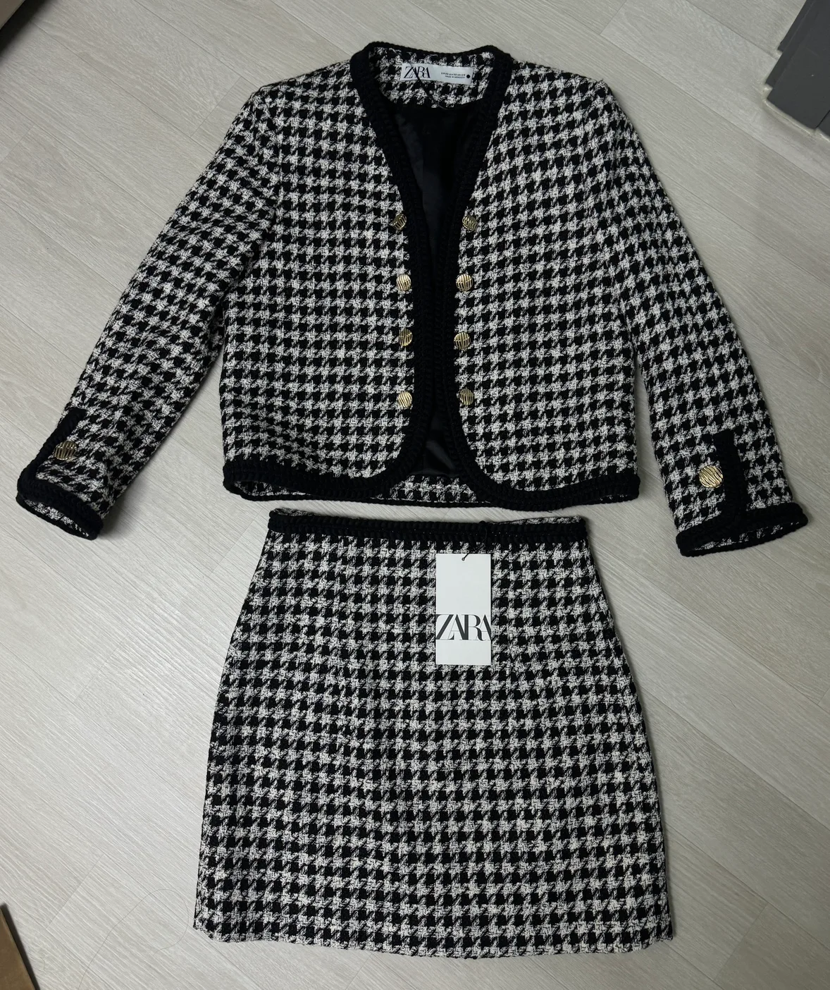 자라 트위드 셋업 (치마는 새제품) 사이즈 xs