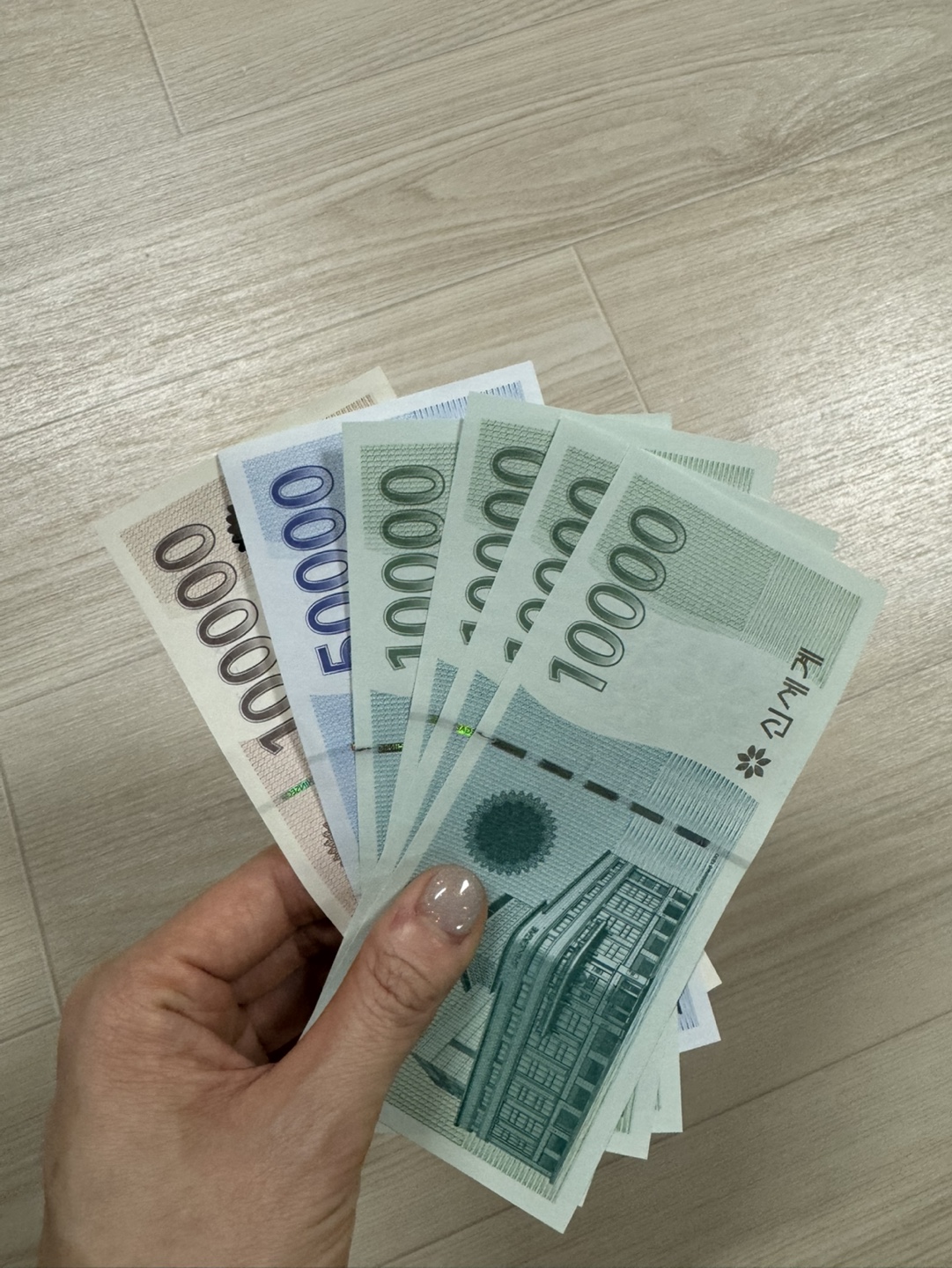 신세계 지류 19만원(10만원1장 5만원1장 1만원4장)