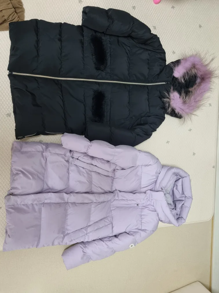 폴햄 패딩&***패딩 +연 노랑 후리스  모두 130