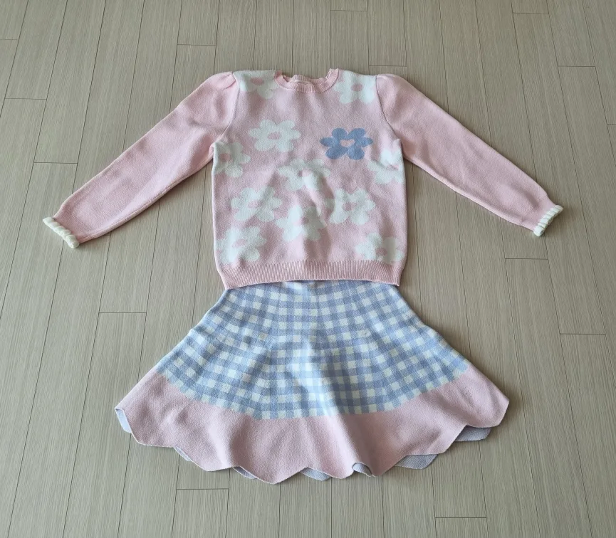 [중고] 여아 로엠걸즈 니트 상하의 세트 160