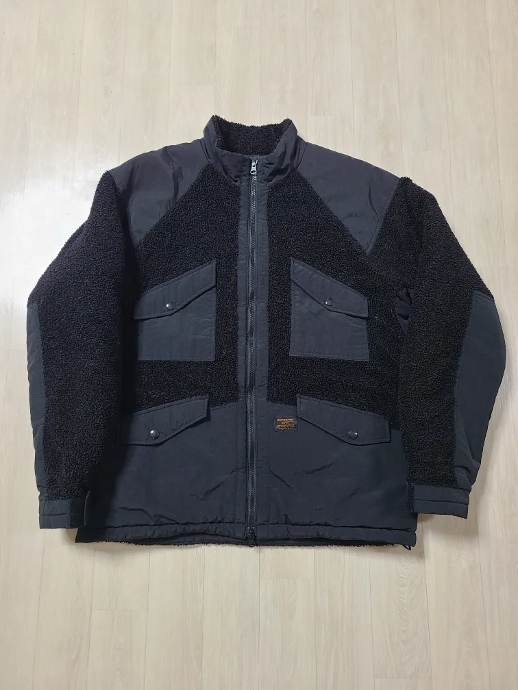 에스피오나지 뽀글이 후리스 블랙 아메카지 아웃도어 스타일 퀼팅 숏패딩