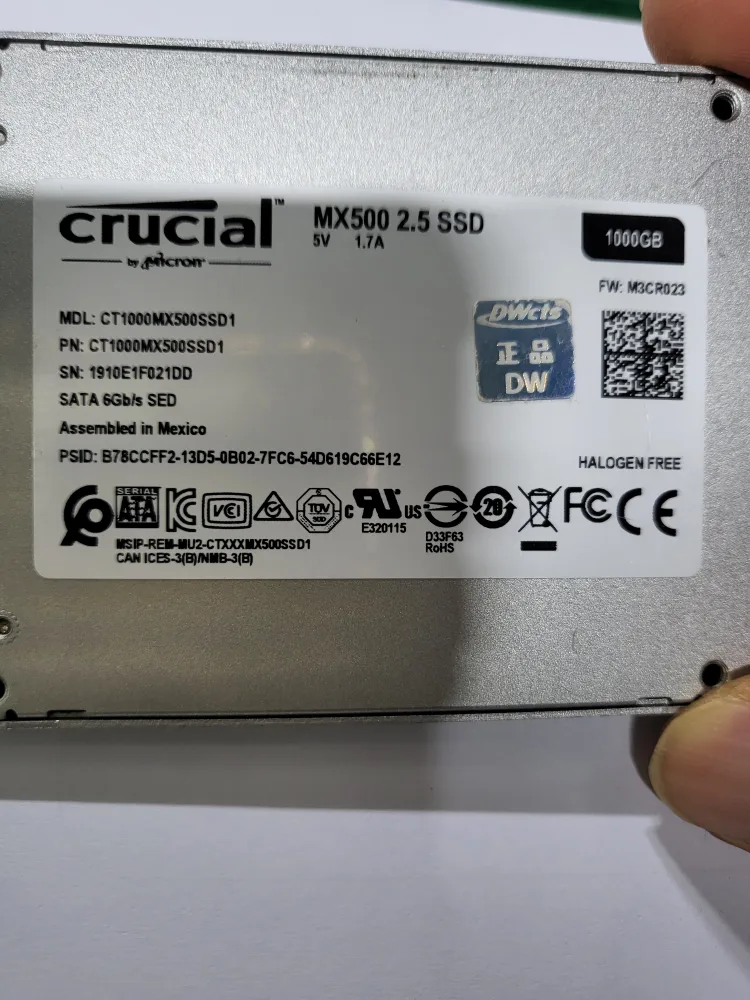 Crucial MX500 1TB SSD 중고
