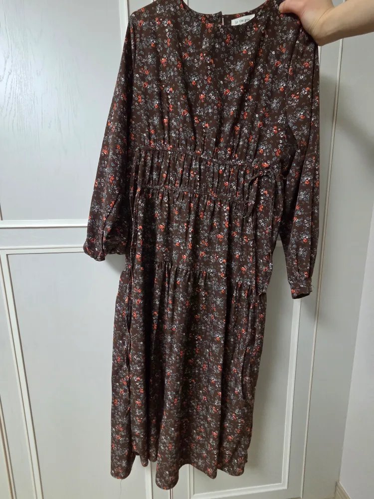브라운 플라워 롱 원피스