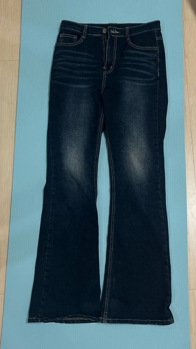 예쁜 하이웨스트 부츠컷 청바지