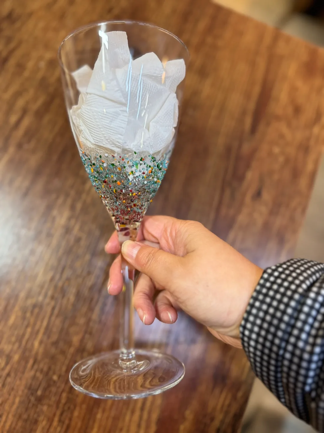 유리잔 와인잔 1개 (핸드메이드)