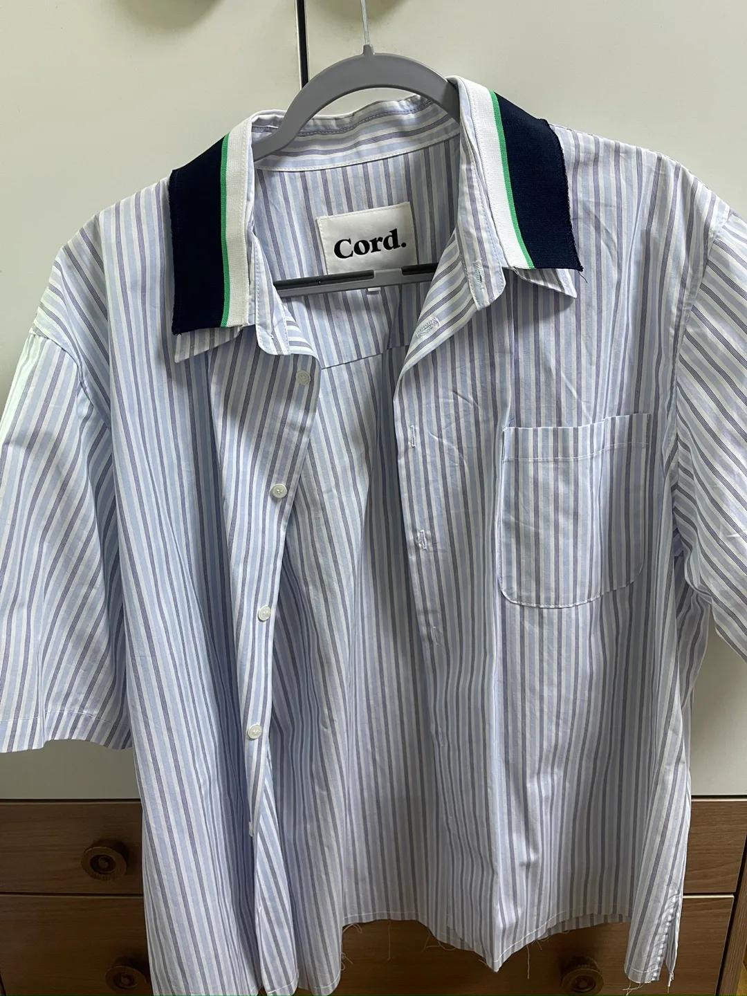 [M] cord 코드 오버랩 더블 카라 셔츠